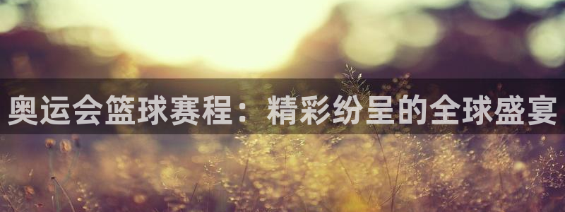 意昂2开户：奥运会篮球赛程：精彩纷呈